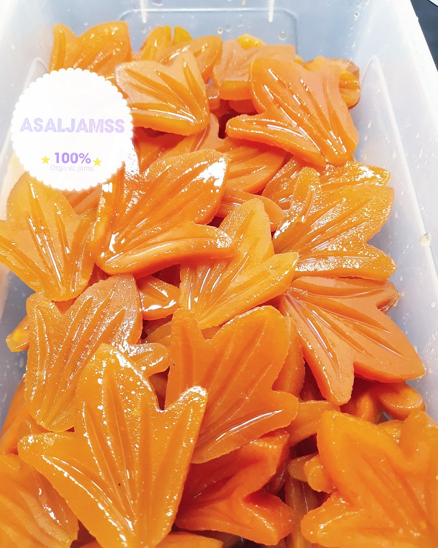 مربای کدو تنبل طرح برگ ارکیده